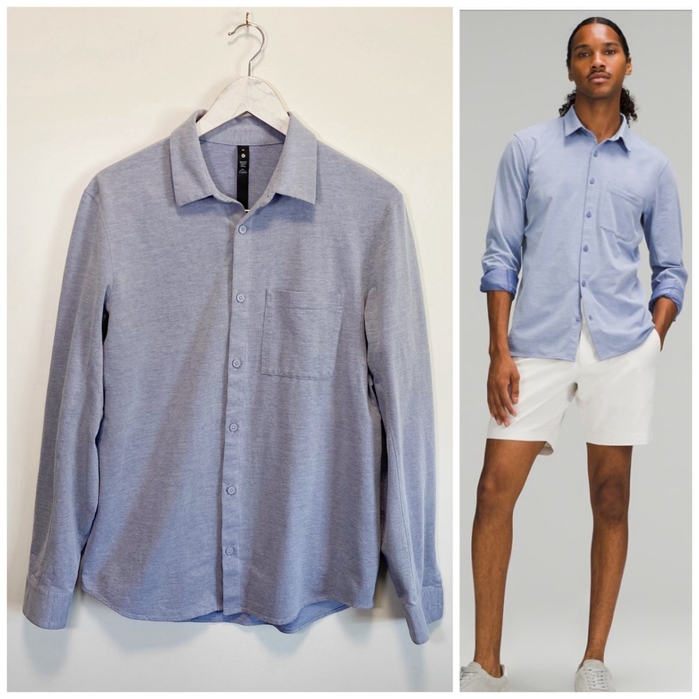 LULULEMON Men’s Commission Long Sleeve Shirt OXFORD Blue M Medium
